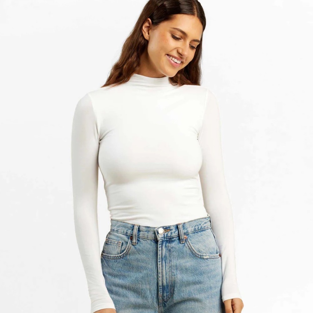 Nuuds Long Sleeve Cotton Stretch Mockneck Shirt Sz L (Sold out on Nuuds…